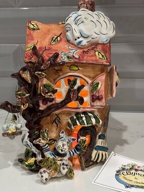 Blue Sky Clayworks The Autumn Cherry Tree Heather Goldminc Tea Light House 2001